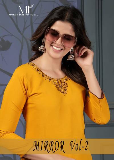 MOKSH MIRROR VOL-02 665 TO 668 DESIGNER COTTON TOP WHOLESALER IN INDIA
